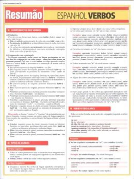 Picture of RESUMAO - ESPANHOL VERBOS