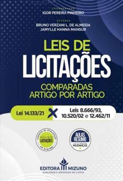Picture of LEIS DE LICITACOES COMPARADAS ARTIGO POR ARTIGO